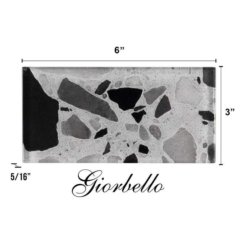 Glass Terrazzo 3'' W x 6'' L Glass Subway Singular Tile