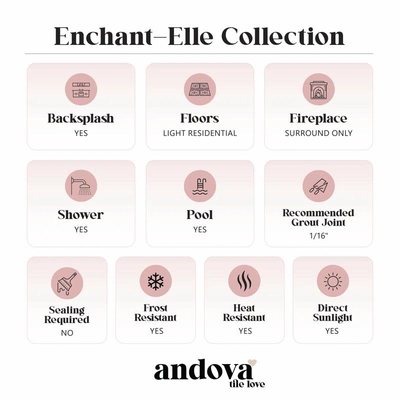 Enchant-Elle 4-in. x 12-in. Subway Polished Glass Wall & Floor Tile