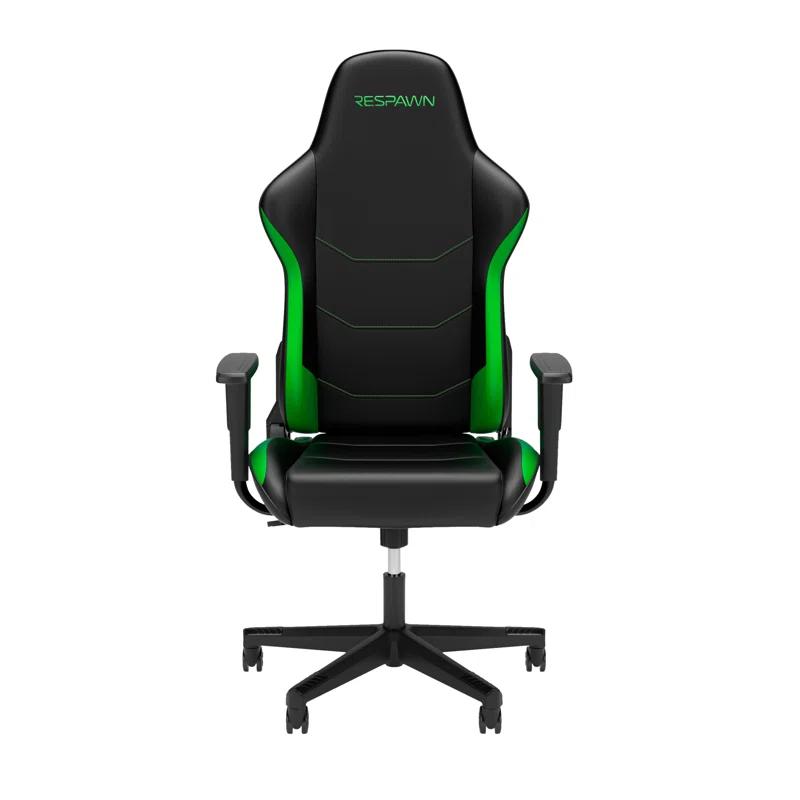 Respawn 110 High-Back Ergonomic Gaming Chair in Black/Green Faux Leather