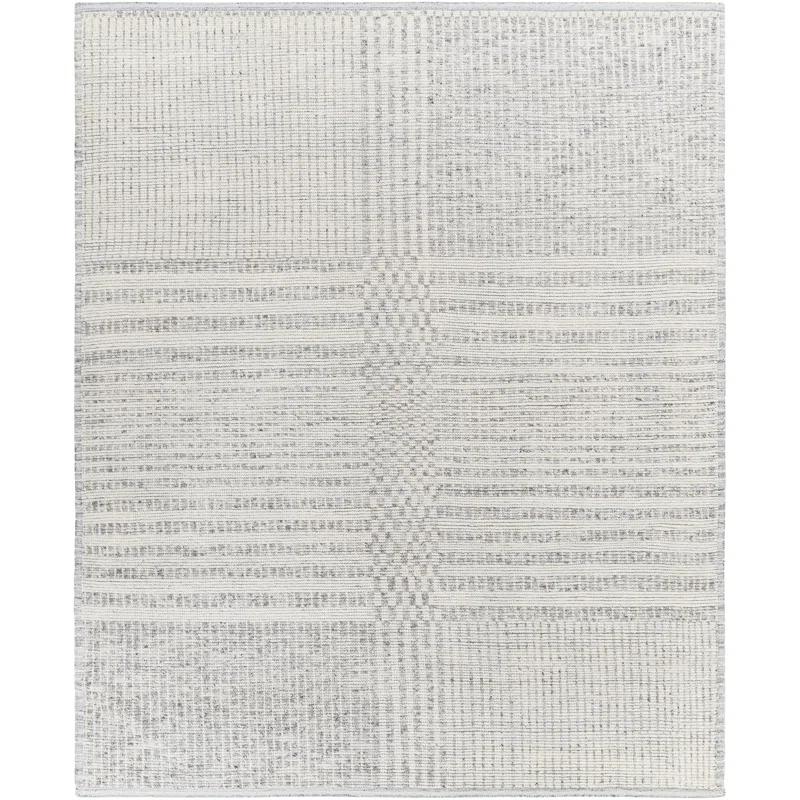 Reon Subtle Gray Hand-Knotted Wool and Cowhide Rug - 2' x 3'