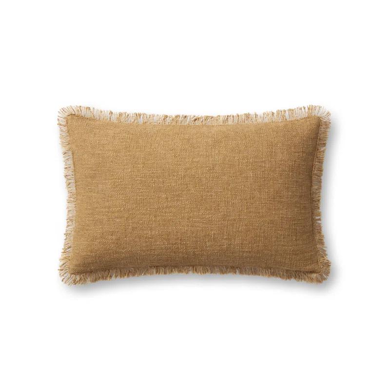 Sable Pillow by Amber Lewis x Loloi - Gold / 13" x 21" / Down