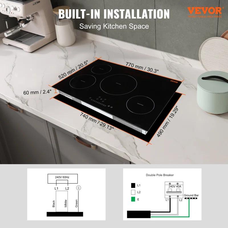 VEVOR 30" 4 Burner Induction Cooktop
