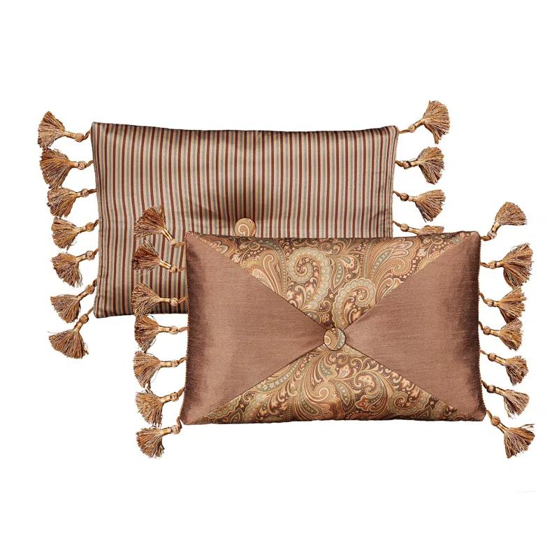 Elizabeth Slate Blue & Golden Brown King Comforter Set - Reversible 13-Piece