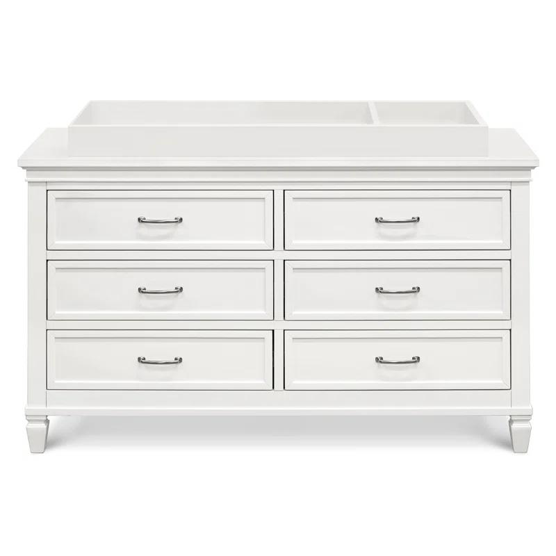 Elegant French Country Warm White 6-Drawer Nursery Dresser