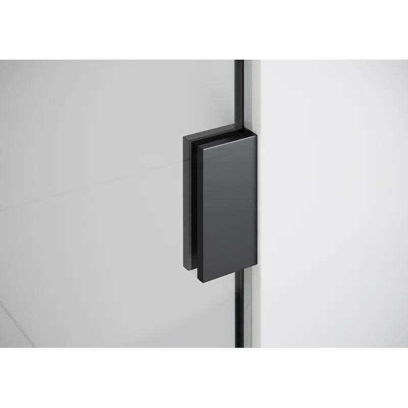 Illume Matte Black 78"x66.5" Frameless Wall Hinge Shower Door