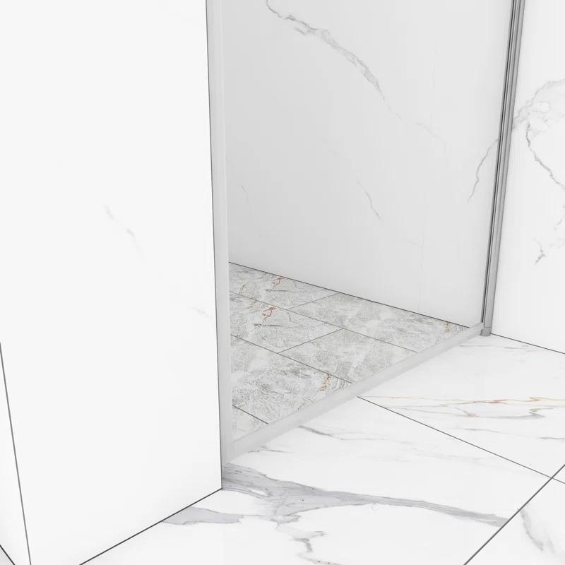 30'' - W x 72'' H Pivot Door Semi-Frameless Shower Door with