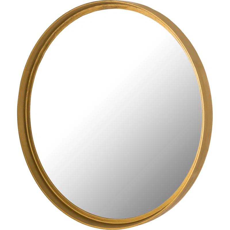 Elegant Winchester 39" Round Gold Metal Frame Accent Mirror