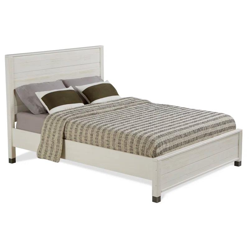 Baja Full/Double Light Pine Wood Platform Bed with Headboard