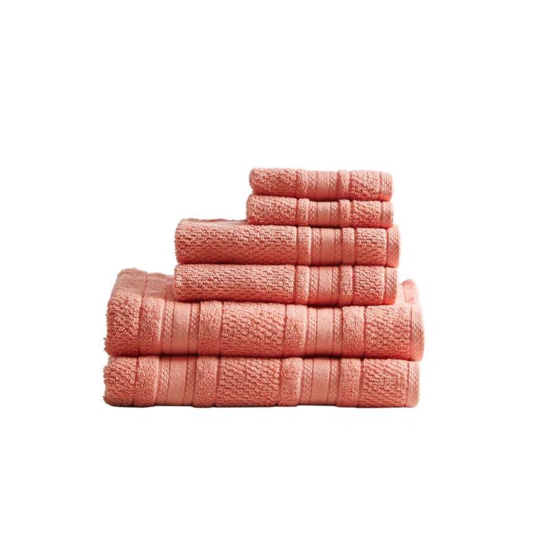 Coral Cotton Fast-Drying 6-Piece Towel Set