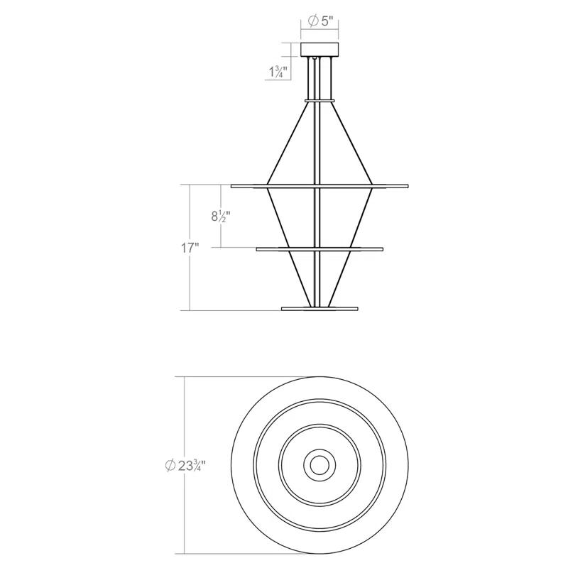 Arctic Rings 3 - Light Acrylic Dimmable LED Tiered Chandelier