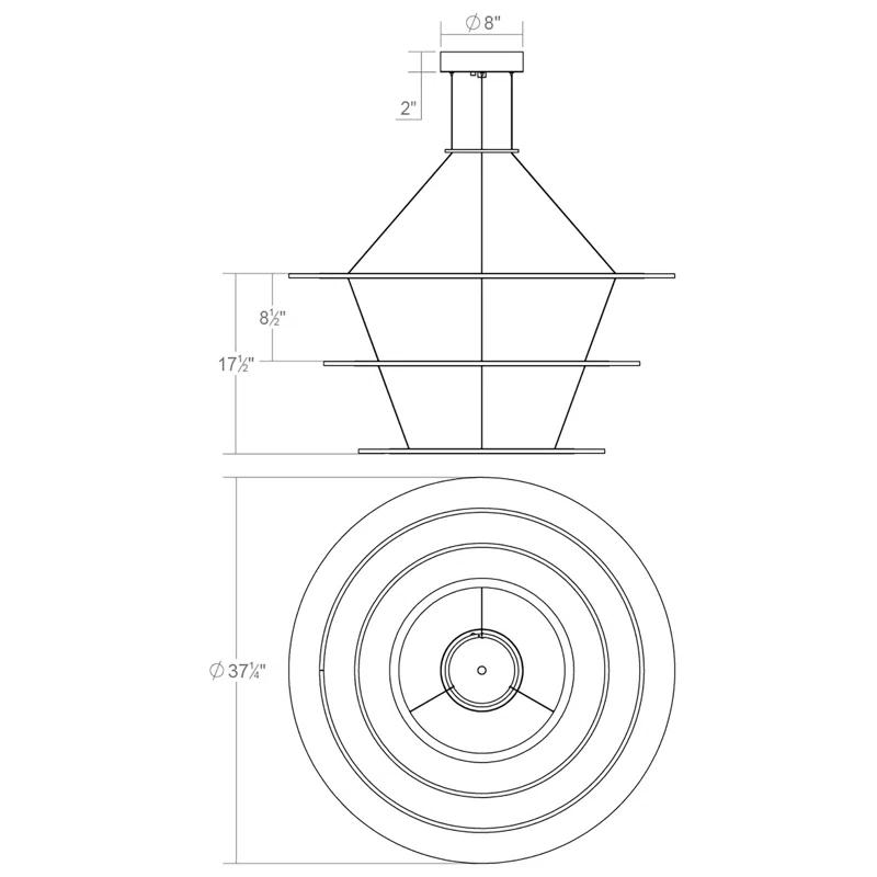 Arctic Rings 3 - Light Acrylic Dimmable LED Tiered Chandelier
