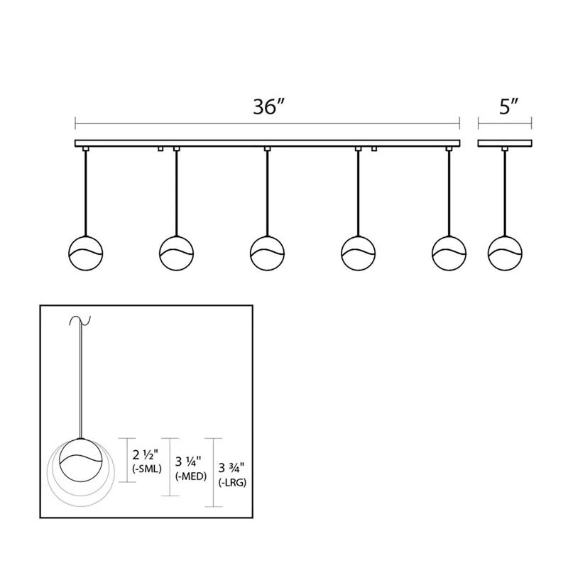 Grapes 5 - Light LED Kitchen Island Pendant