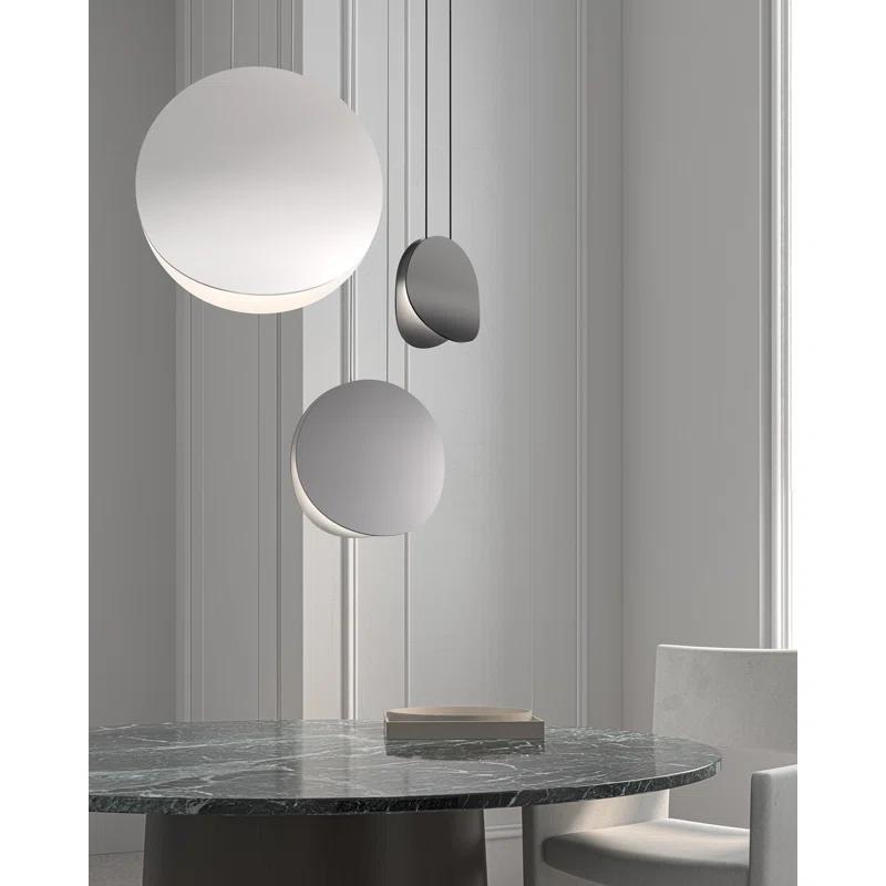Satin White Malibu Discs Modern LED Pendant Light