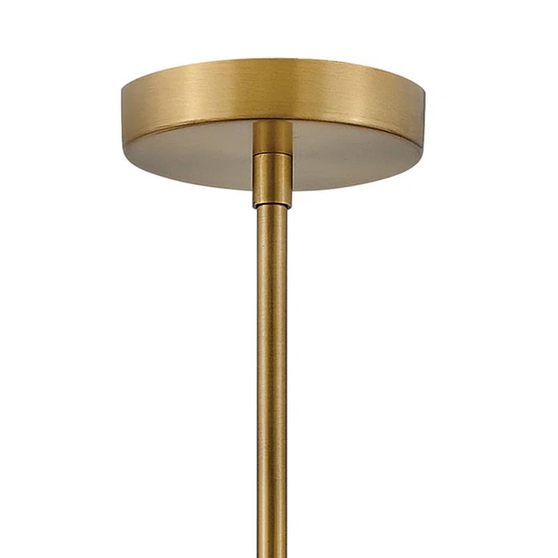 Elegant Modern Black Brass LED Drum Pendant with Etched Opal Glass