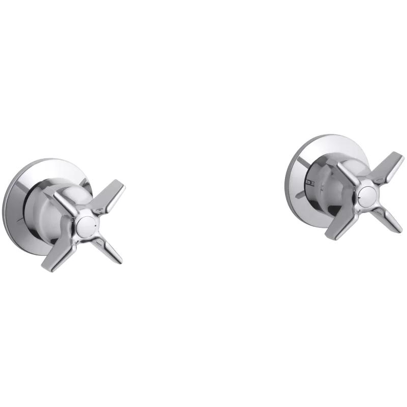 Triton Polished Chrome Double Cross Handle Wall-Mount Valve Trim