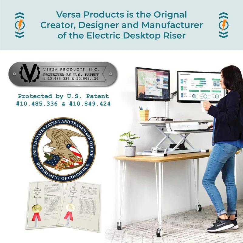VersaDesk 36" Power Pro White Electric Standing Desk Converter