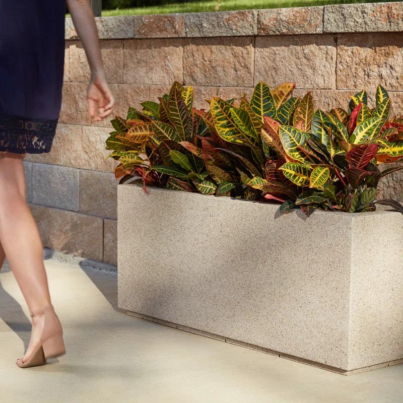 Sandstone Granite Extra Large Rectangular Polymer Planter