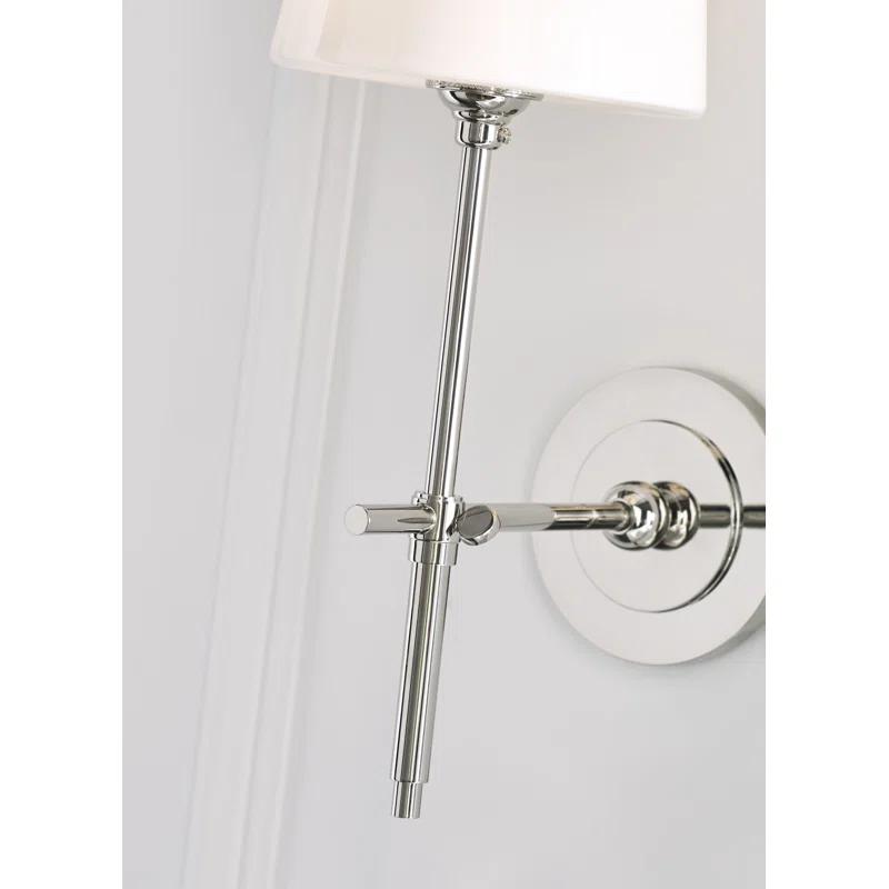 Elegant Outdoor Direct Wired Nickel Wallchiere, 14.5" Height