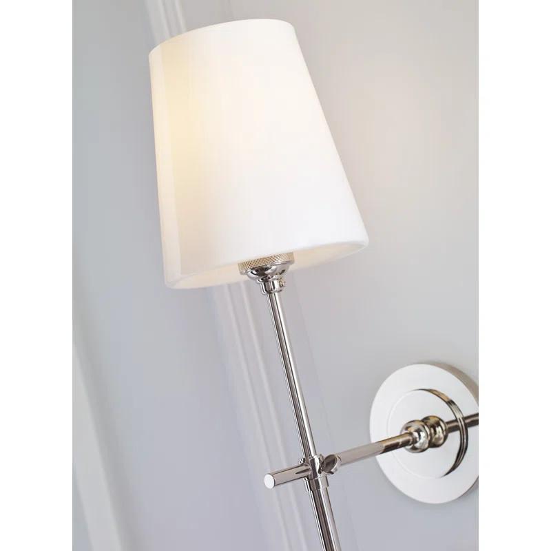 Elegant Outdoor Direct Wired Nickel Wallchiere, 14.5" Height