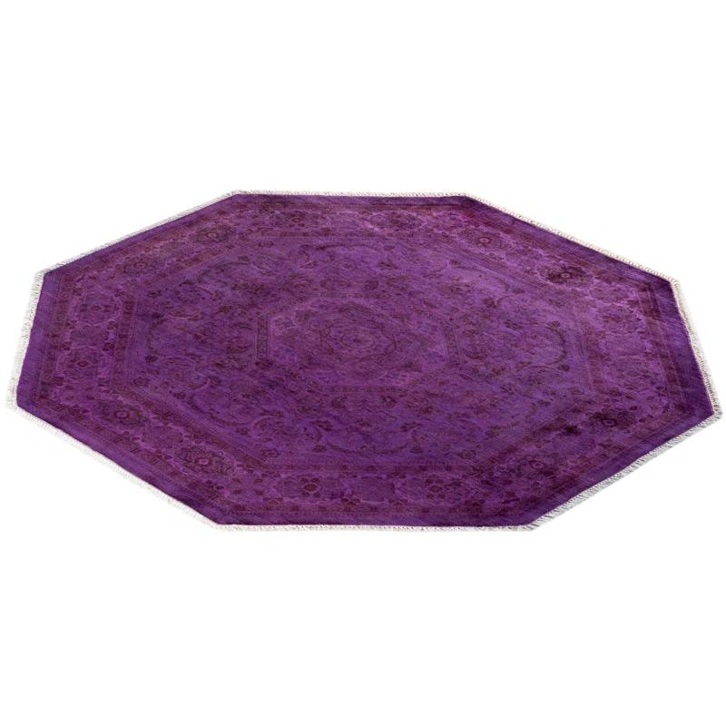 Fine Vibrance, One-of-a-Kind Hand-Knotted Area Rug - Purple, 4' 0" x 4' 3"