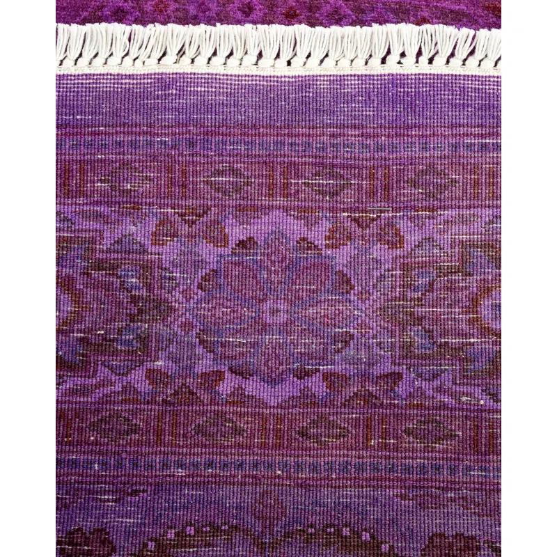 Fine Vibrance, One-of-a-Kind Hand-Knotted Area Rug - Purple, 4' 0" x 4' 3"