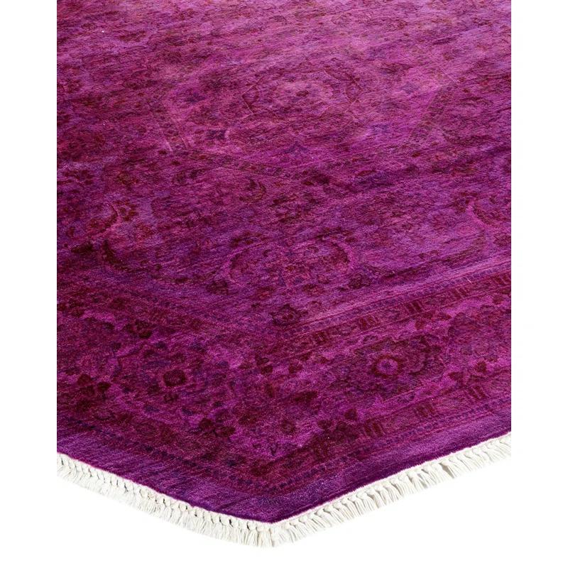 Fine Vibrance, One-of-a-Kind Hand-Knotted Area Rug - Purple, 4' 0" x 4' 3"