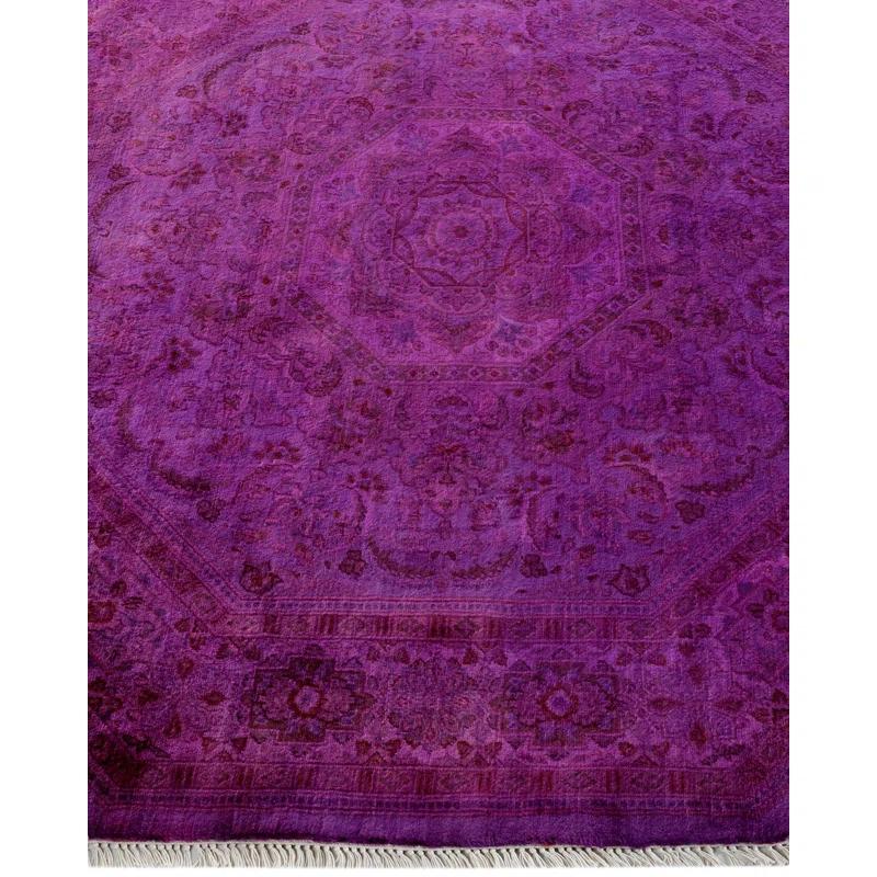 Fine Vibrance, One-of-a-Kind Hand-Knotted Area Rug - Purple, 4' 0" x 4' 3"