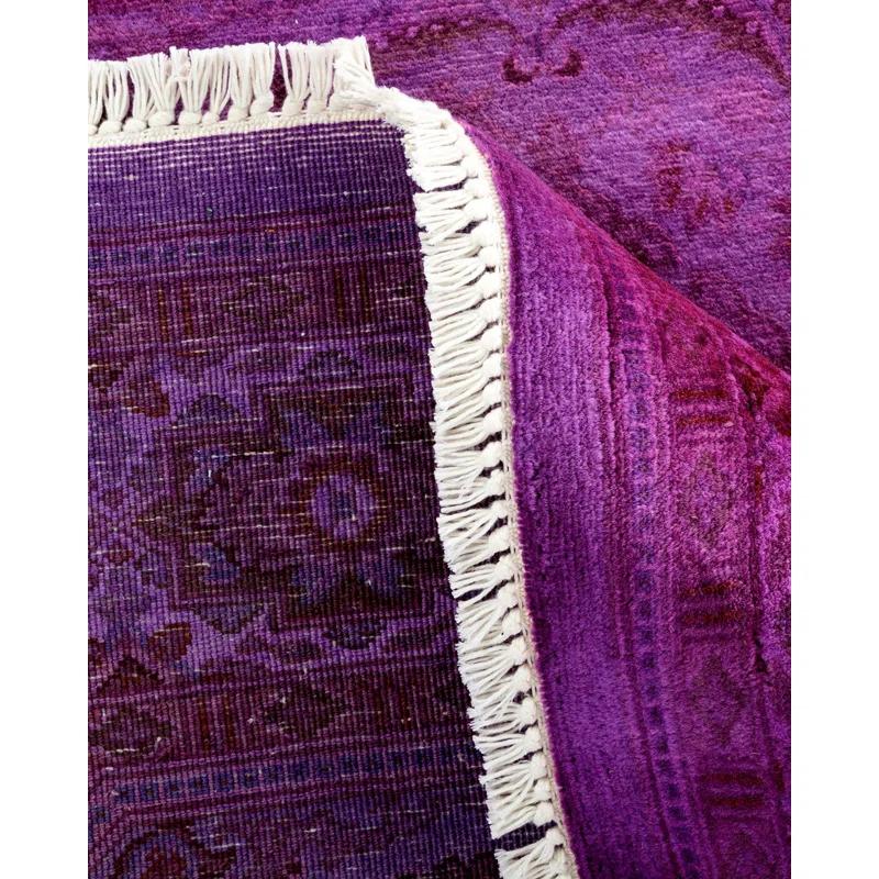 Fine Vibrance, One-of-a-Kind Hand-Knotted Area Rug - Purple, 4' 0" x 4' 3"