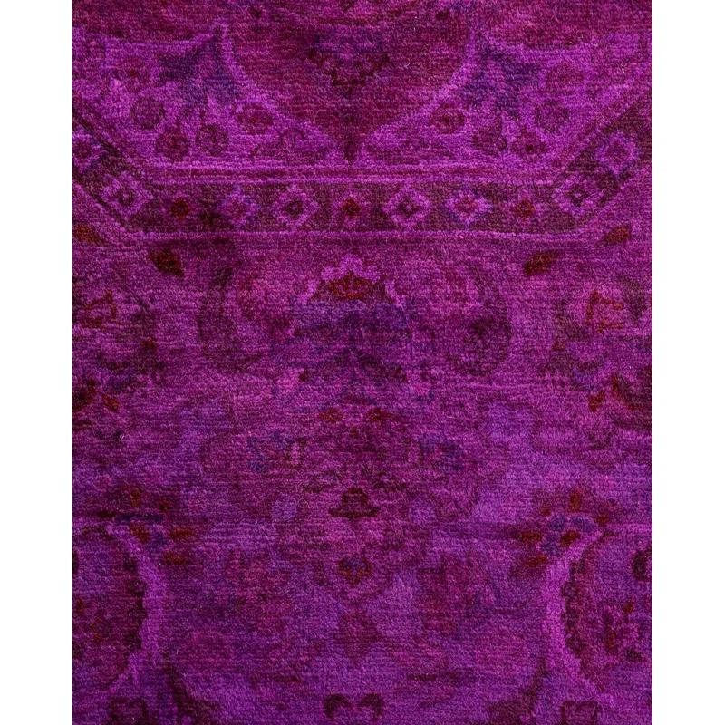 Fine Vibrance, One-of-a-Kind Hand-Knotted Area Rug - Purple, 4' 0" x 4' 3"