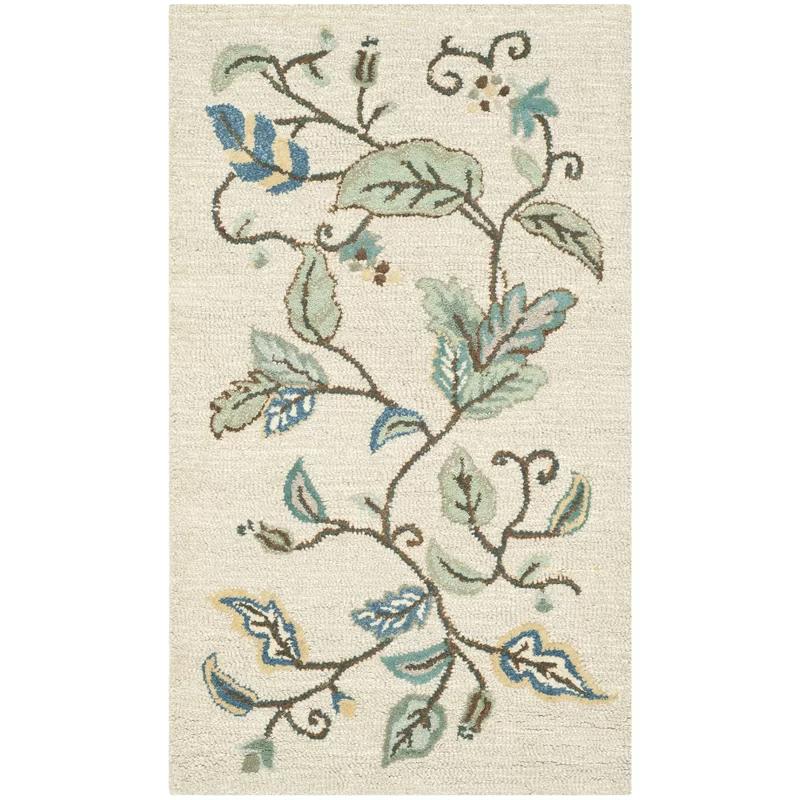 Colonial Blue 8' x 10' Handmade Wool and Viscose Tufted Rug