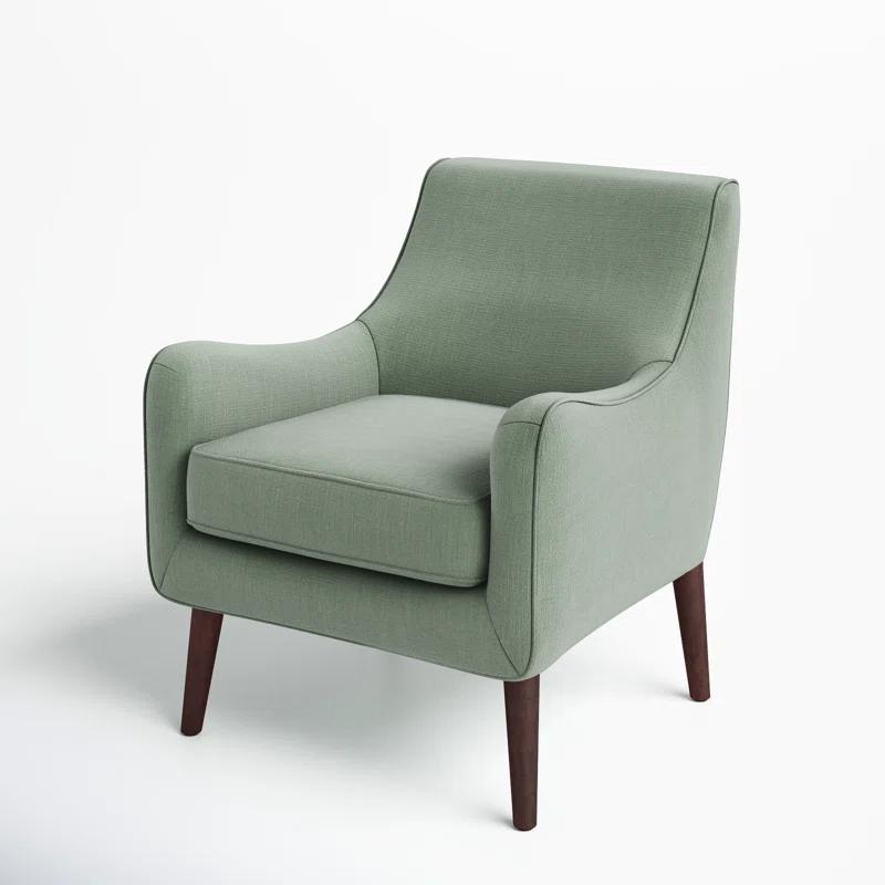 Liam Seafoam Mid-Century Accent Chair with Espresso Wooden Legs