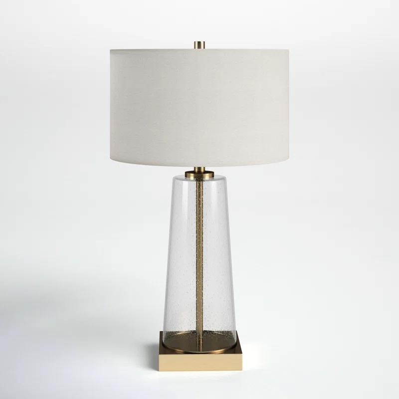 Dax 25'' Tapered Seeded Glass and Brass Table Lamp