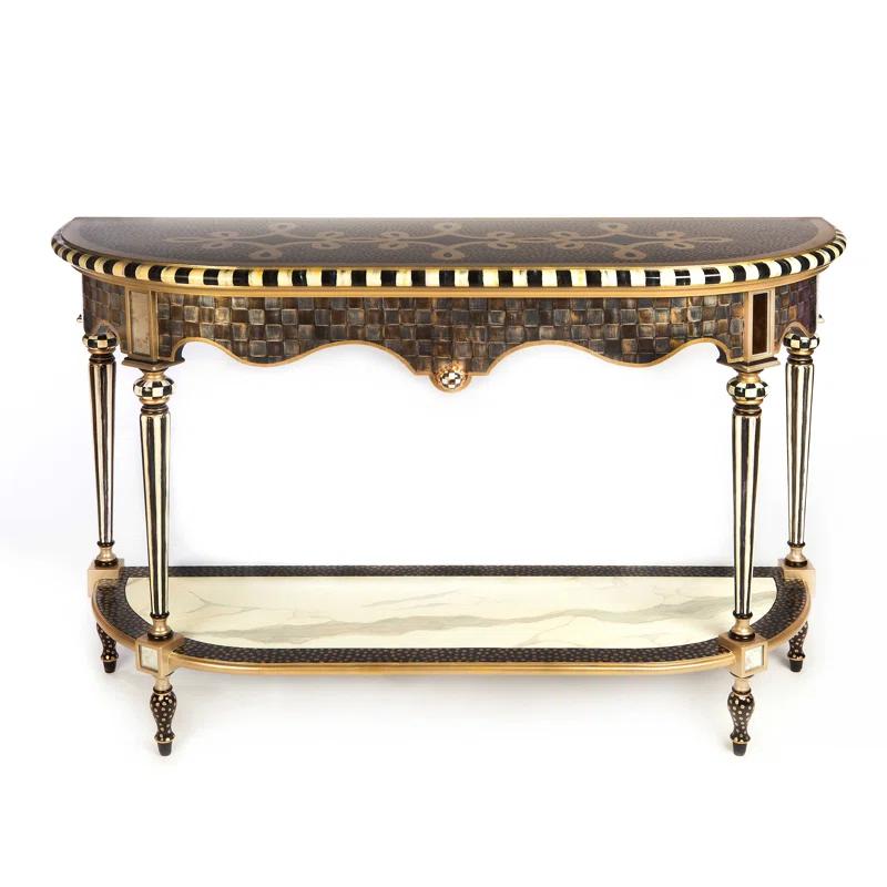 Golden Hour Mirrored Maple and Glass Console Table