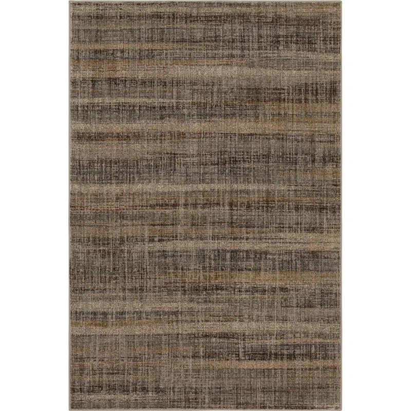 Fowler Grey Striped Rectangular Synthetic Easy-Care Area Rug