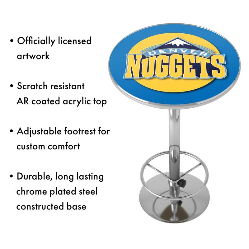 42" Contemporary Denver Nuggets Round Bar Table with Acrylic Top
