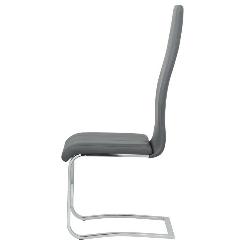 Genuine Leather Upholstered Cantilever Chair