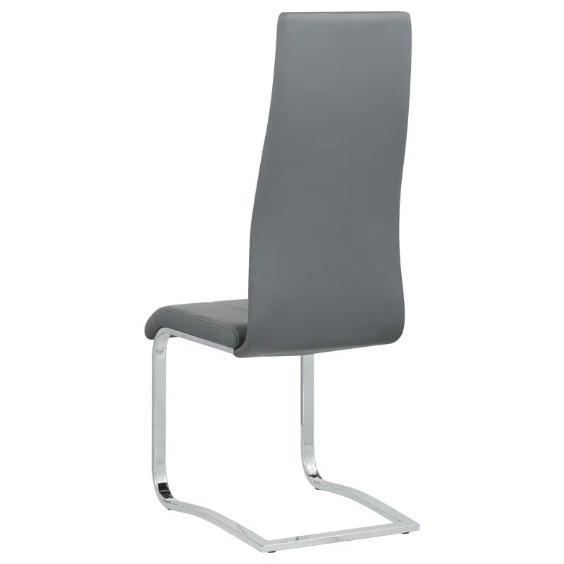 Genuine Leather Upholstered Cantilever Chair