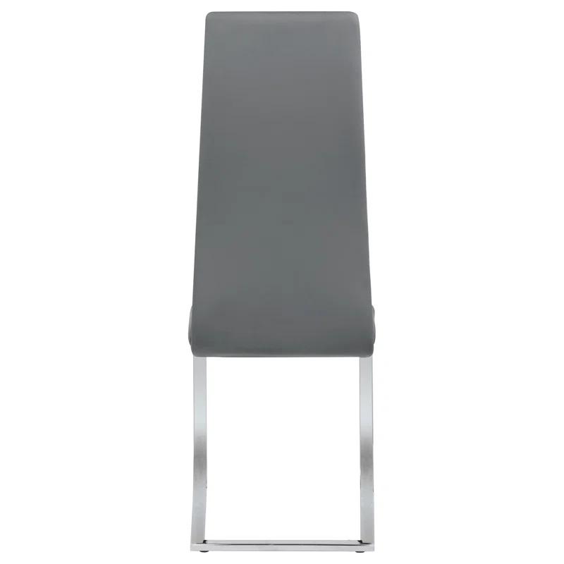 Genuine Leather Upholstered Cantilever Chair