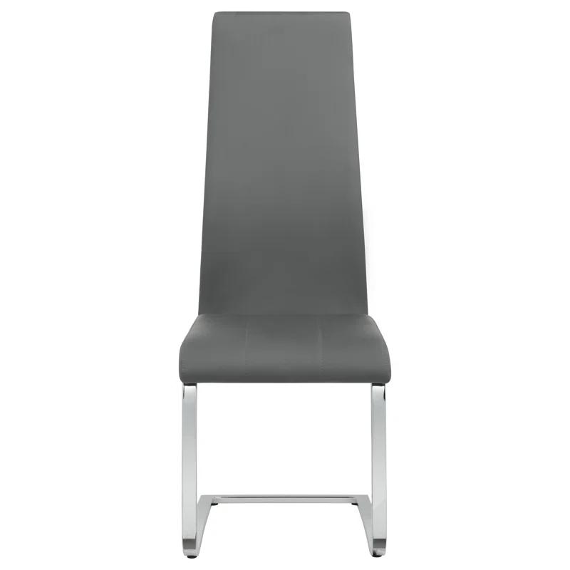 Genuine Leather Upholstered Cantilever Chair