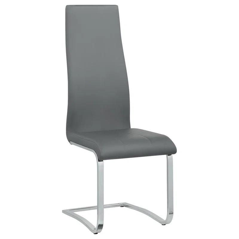 Genuine Leather Upholstered Cantilever Chair
