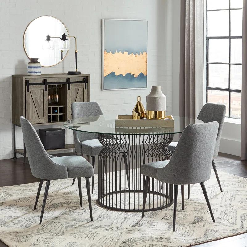 Alan Upholstered Dining Chairs Grey (Set Of 2)