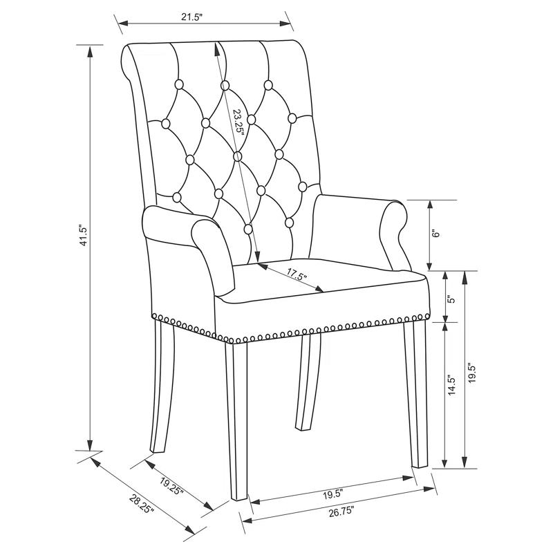 Girace Tufted Back Upholstered Arm Chair Beige