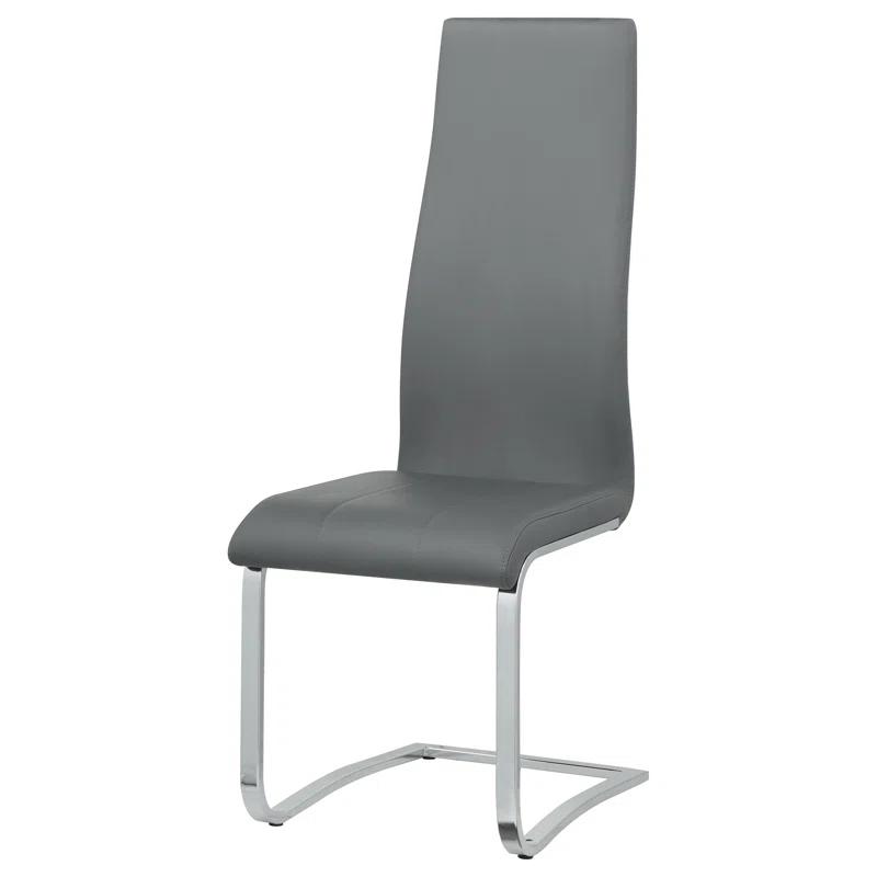 Genuine Leather Upholstered Cantilever Chair