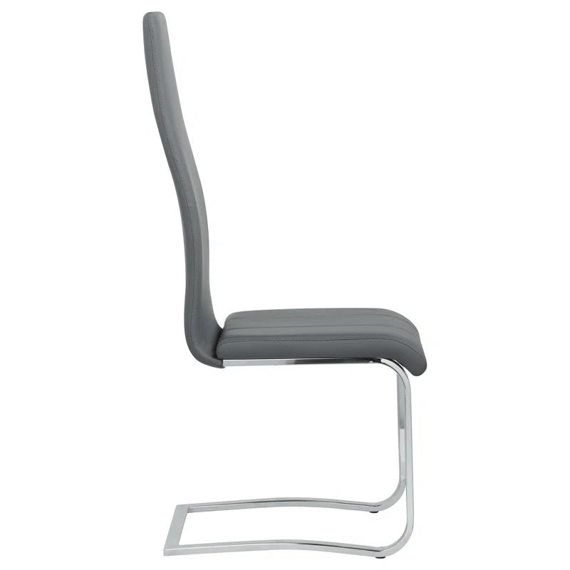 Genuine Leather Upholstered Cantilever Chair