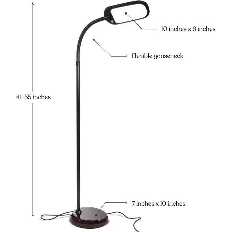 Adjustable Havana Brown LED Floor Lamp for Kids' Reading and Crafts