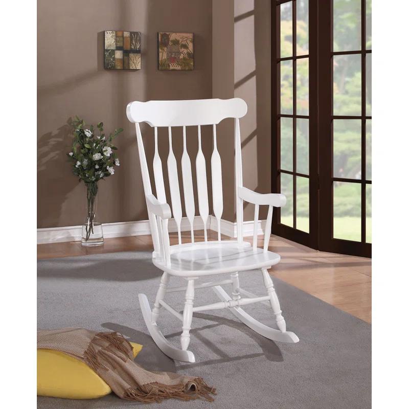 Gina White Traditional Wooden Rocking Chair 25"W x 34.75"D x 43.75"H
