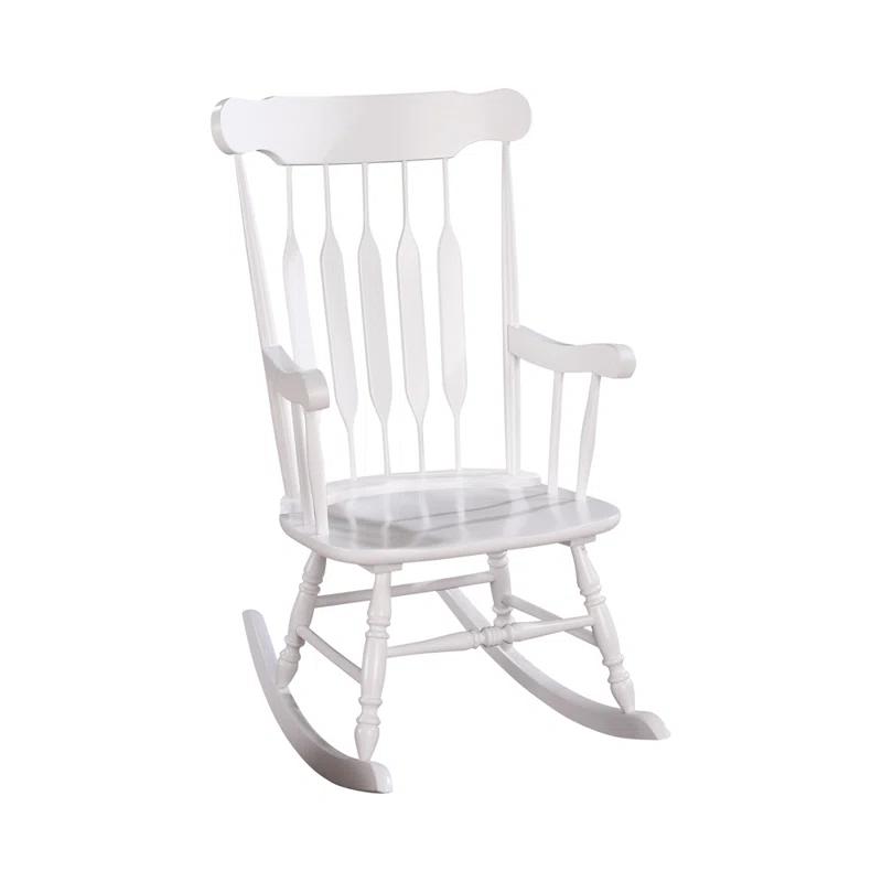 Gina White Traditional Wooden Rocking Chair 25"W x 34.75"D x 43.75"H