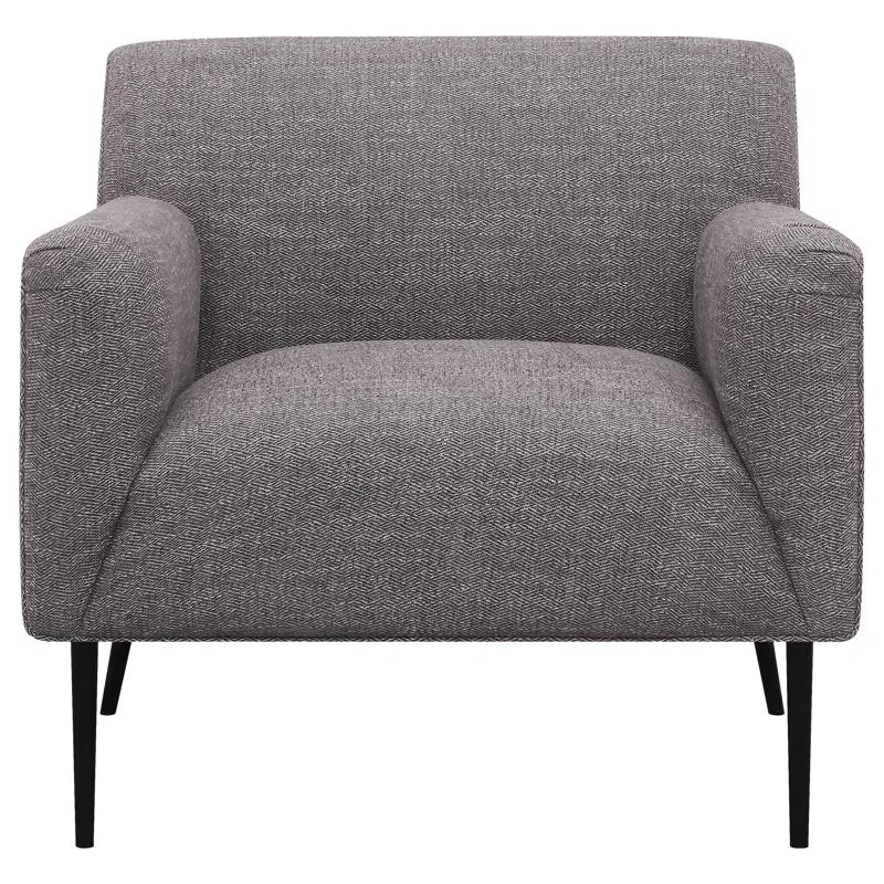 Mid-Century Modern Charcoal Gray Upholstered Accent Chair