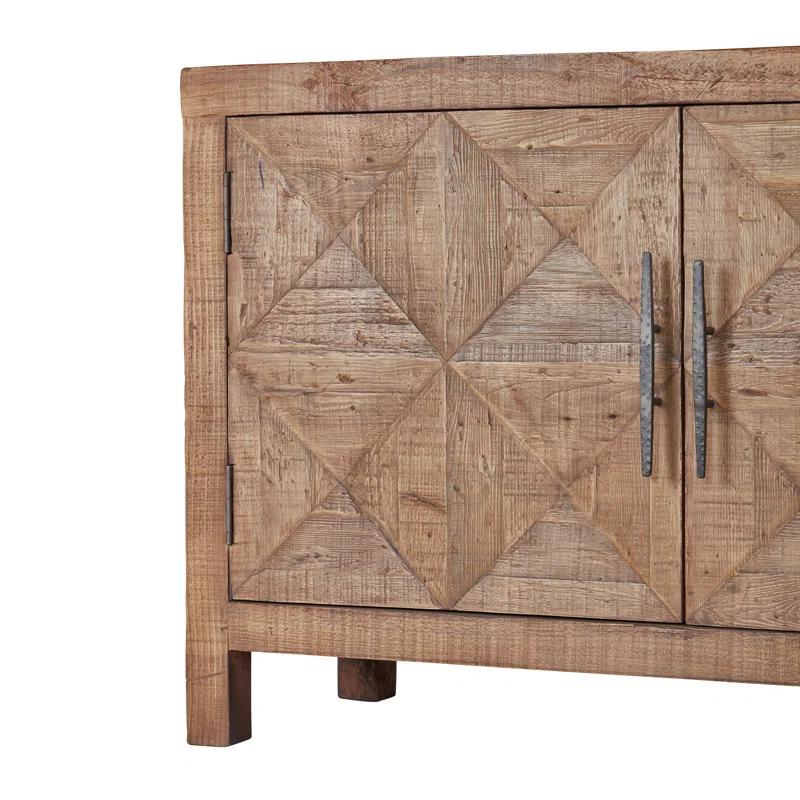 103.5'' Beige Pine Transitional Sideboard with Iron Hardware