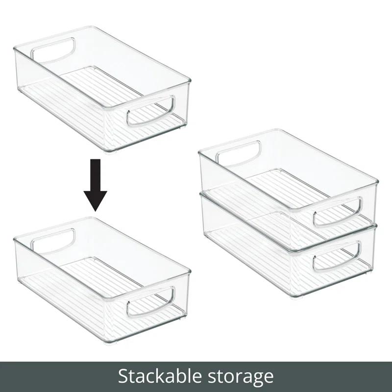 ClearView Modern Bathroom Storage Organizer Bin, Small, 4-Pack